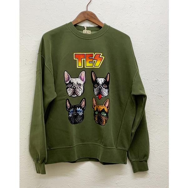 The endless summer TES テス BUHI BAND PIGMENT CREW NECK BIG SWEAT