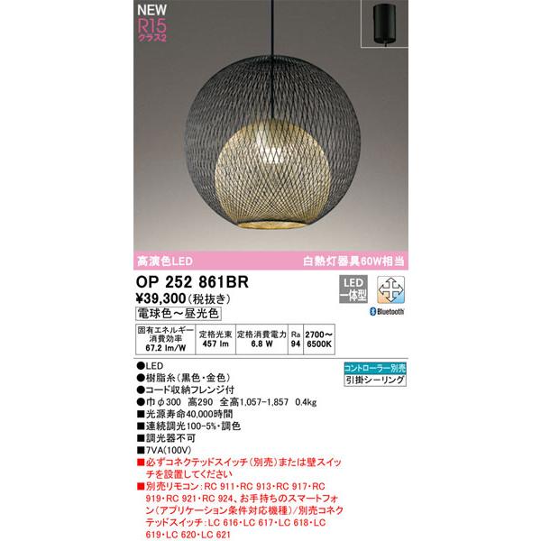 関東限定販売】オーデリック「OP252861BR」LEDペンダントライト電球色