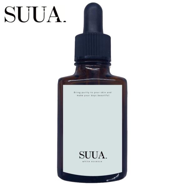 SUUA スーア ホワイトエッセンス 30ｍL 透明感ケア 美容液 ナイアシンアミド配合 うるおい 安定型ビタミンC 浸透型ビタミンC メイクノリアップ 日本製 正規品