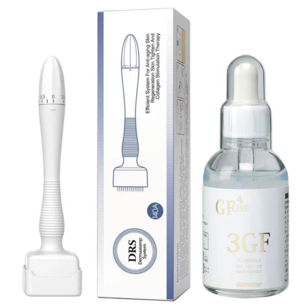 【お試しセット】デマレ3GFエッセンス 60mL + ダーマスタンプ セット 調節可能な針の長さ0.25~3mm マイクロニードリング ダーマペン 美容液 EGF様成分