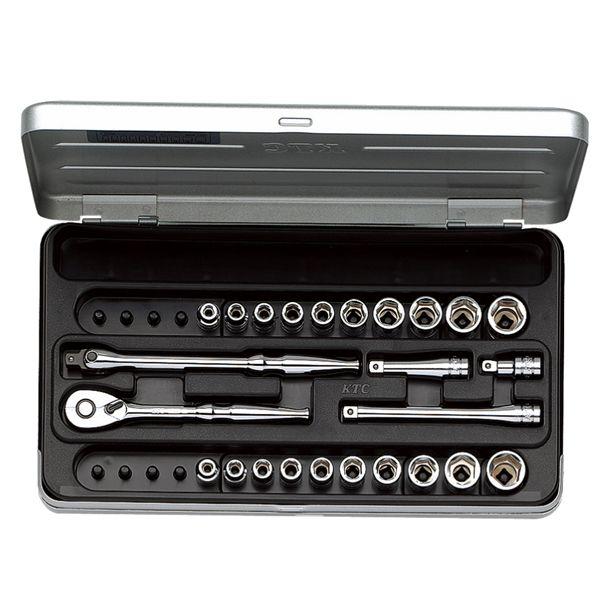 KTC 京都機械工具 6.3SQ ソケットレンチ セット 25点 (inch) TB2X20B