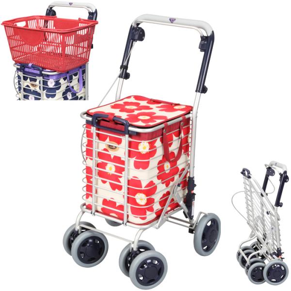 新品 Aildge Firm 折りたたみシルバーカー 赤