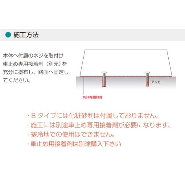 開店記念大セール 車止め 駐車場 タイヤ止め カーストッパースタイルブロック Bタイプ グラス １個 幅55cm 駐車場用品 福袋セール値下げ