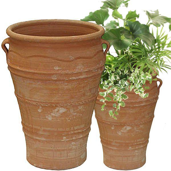 プランター 植木鉢 素焼き おしゃれ テラコッタ テラコッタ ギリシャ製プランター クレタ マリア 園芸用品 40 50cm 素焼き Y0018 Otk エストアガーデン
