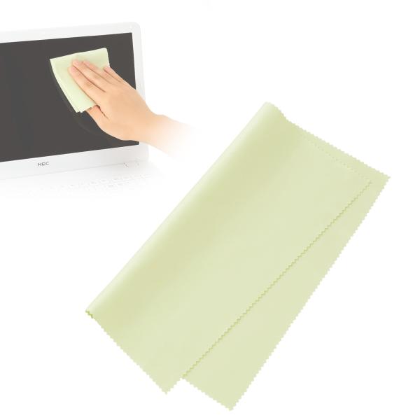 タブレットPC、液晶ディスプレイに最適。しつこい汚れもサッとひと拭き！マイクロファイバー素材クロス。グリーン。Mサイズ▼詳しい情報は下記をご覧ください。