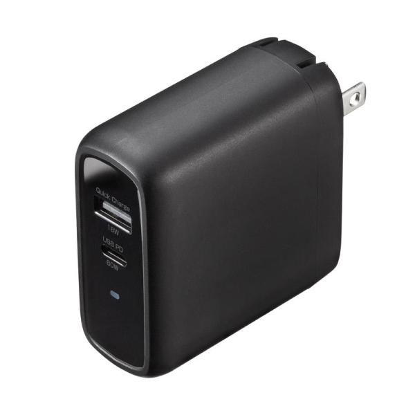 󂠂Vi USB PDΉAC[d USB Power DeliveryΉ PD60W GaN Type-C USB A ACA-PD84BK TTvC OɏEꂠ