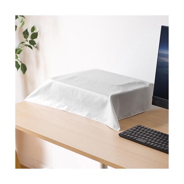 【訳あり新品】※箱にキズ、汚れがありますが商品は新品です。プリンタなど色々な機器をホコリから守り、簡単に折りたためるマルチカバー。Sサイズ・ホワイト。