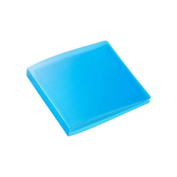 【訳あり新品】※外装パッケージにキズ、汚れがありますが商品は新品です。持ち運びに最適なDVD・CD収納ファイルケース。12枚収納でき、便利なインデックス付き。ブルー。