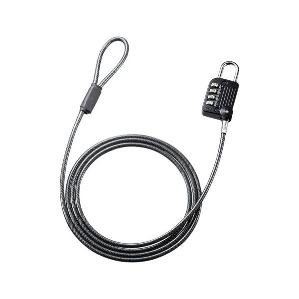 （訳あり新品）※外装パッケージにキズ、汚れがありますが商品は新品です。ワイヤーとダイヤル錠一体型で、持ち運びに便利です。SLE-32S サンワサプライ