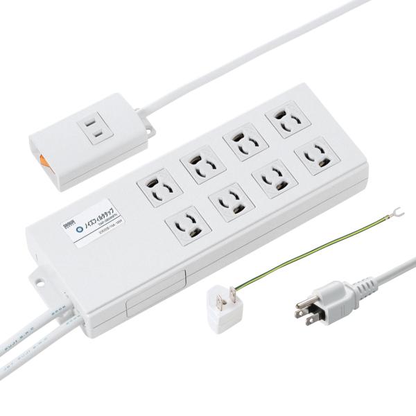 【訳あり新品】※外装パッケージにキズ、汚れがありますが商品は新品です。3Pプラグ・8個口の抜け止めタイプでノイズフィルタ、手元集中スイッチ、マグネットが付いたタップ。 2m▼詳しい情報は下記をご覧ください。