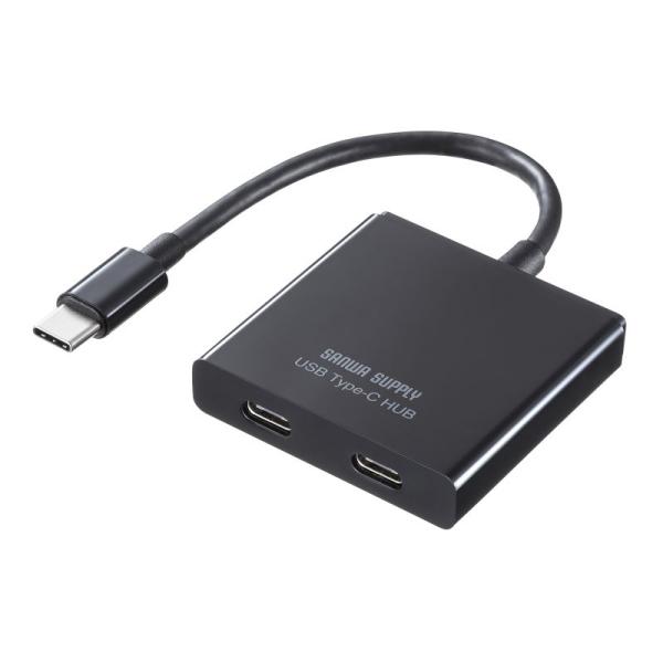 訳あり新品 USB タイプCハブ C×2 薄型 PD専用ポート USB-3TCP12BK サンワサプライ ネコポス対応 外装に傷・汚れあり