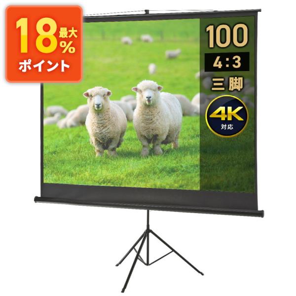 イーサプライ プロジェクタースクリーン 三脚式 100インチ イーサプライ プロジェクタースクリーン 三脚式 100インチ