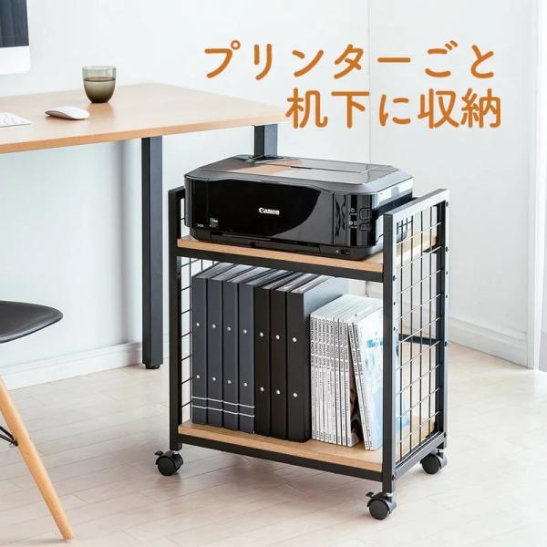 お部屋に馴染みやすいおしゃれなサイドワゴン。机下に収納できるロータイプ。＜関連キーワード＞サイドワゴン 木製 キャスター 移動式 収納 プリンター メッシュ ロータイプ 小型 おしゃれ デスクワゴン ファイルワゴン プリンタ PCワゴン P...