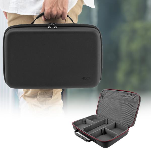 iPadやNintendo Switchなど、本体と周辺機器をまとめて収納可能大容量タイプのインナーケース。セミハード仕様で、外圧から収納物を守る。大、小、4つの間仕切り付きで、面ファスナーで簡単に位置を変更したり、取り外しできる。ガバッと...