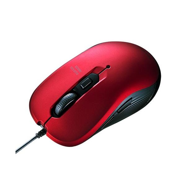 他サイト： ブルーLEDマウス 有線 5ボタン レッド MA-BL114R サンワサプライの商品画像