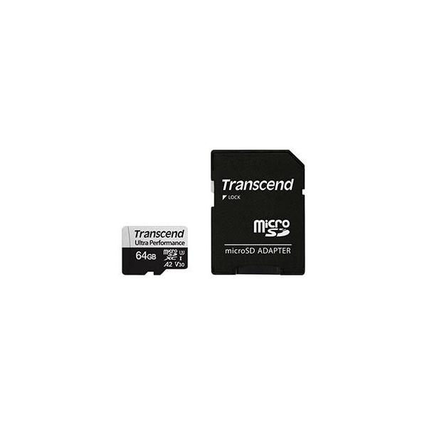 microSDXCJ[h 64GB Class10 UHS-I U3 A2 V30hϊA_v^t gZh Transcend TS64GUSD340S lR|XΉ