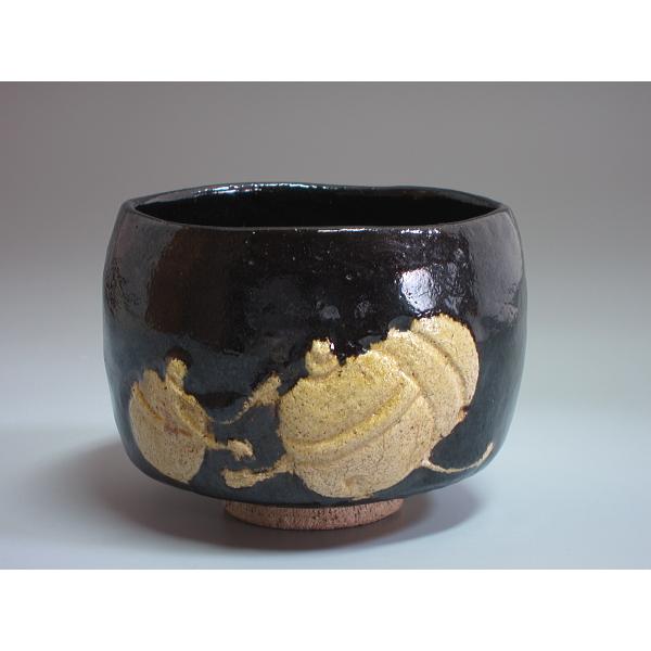 抹茶茶碗松の絵高台寺窯黒茶碗
