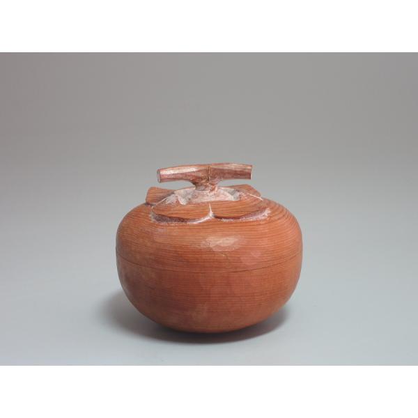 一位一刀彫 柿香合 飛騨製 公之刀造 共箱 : 茶道具商 越中屋 - 通販