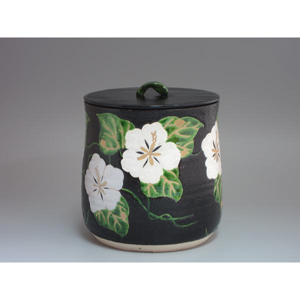 永樂即全写 夕顔の絵水指 成起窯 近藤隆司造 共箱 : 茶道具商 越中屋