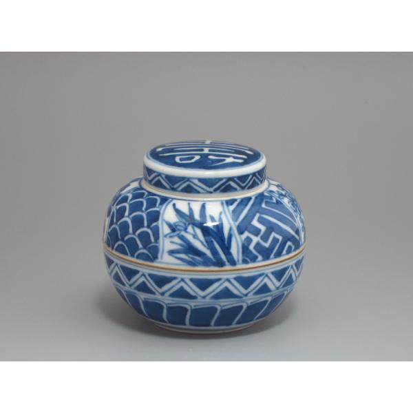 染付祥瑞手 茶心壺／茶入 四君子紋 平安光抱造（本体のみ） : 茶道具商