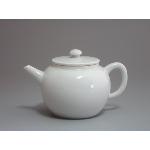 白磁後手急須 平安春峰造 その2（蓋裏にキズあり） : 茶道具商 越中屋