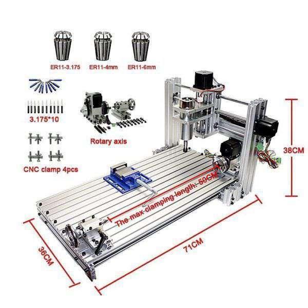 アルミ加工にも対応した4軸フライスのCNC3060。CAD/CAM付属 アルミ加工にも対応した4軸フライスのCNC3060。CAD/CAM付属