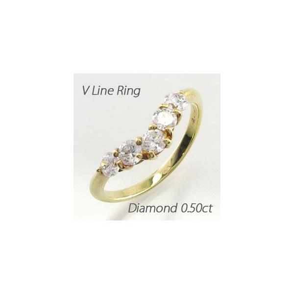 エタニティリング ダイヤモンド ゴールド 指輪 18k ハーフ V字 Vライン 18金 K18 エタニティリング ダイヤモンド ゴールド 指輪 18k ハーフ V字 Vライン 18金 K18