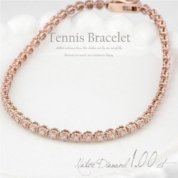 専用出品✳︎K18 テニスブレスレット•1.0ct美品　天然ダイヤモンド18金 テニスブレスレット レディース ダイヤモンド 1.0ct ハイクラス