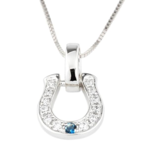 ブルートパーズ 11月誕生石 プラチナ ネックレス 人気 ダイヤモンド Pt900 馬蹄ペンダント Pt900 プラチナ ホースシュー ラッキーモチーフ お守り 人気 Lp867pt Blt Luire Deuxieme