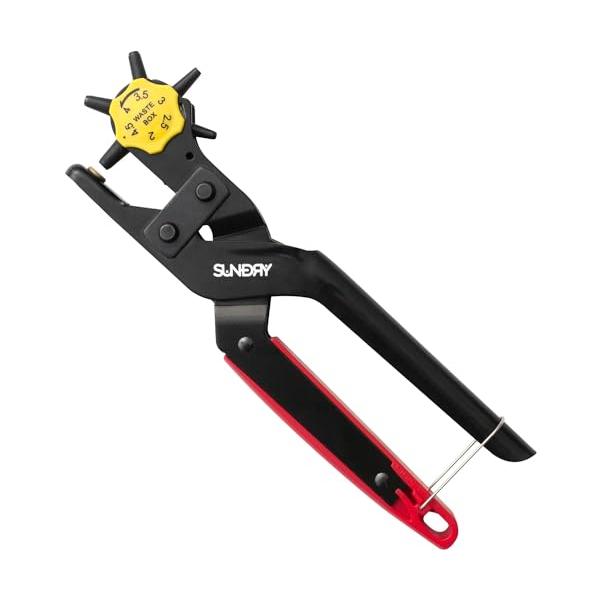 SUNDRY ロータリーレザーパンチ 穴あけ直径2.0-4.5mm(6段階) RLP-6