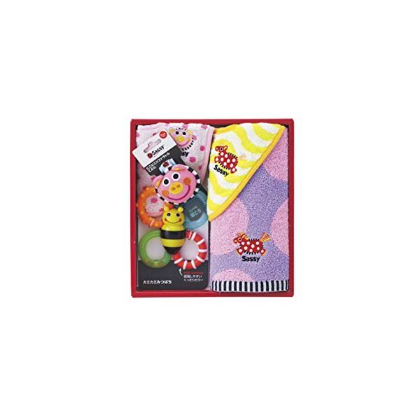 他サイト： SASSY サッシー 出産祝いセット ピンク タオル・よだれかけ・おもちゃ・歯固め 4点セット GFSA7351の商品画像