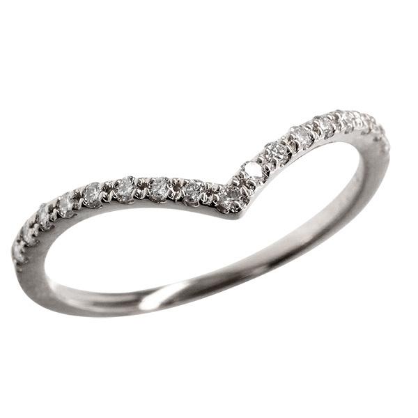 指輪 ダイヤモンド V字 Vライン リング 0.15ct pt900 プラチナ900