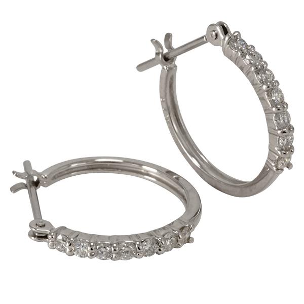 ピアス フープピアス ダイヤモンド 0.2ct エタニティピアス プラチナ