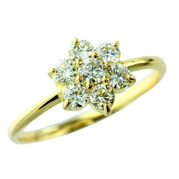 K18 ダイヤ0 50ct ゴールドリング フラワーモチーフ 指輪 Ineventbranding Com