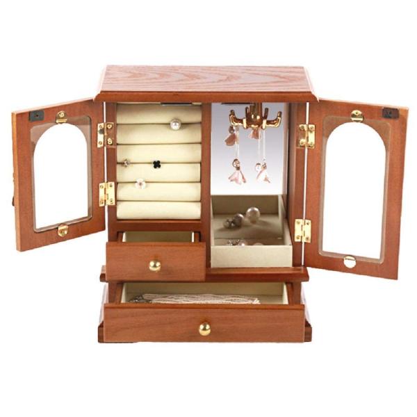 Anberotta ジュエリーボックス アクセサリー 小物入れ ケース マルチ 収納 収納箱 ネックレス 配送員設置送料無料 指輪 At 宝石箱 アンティーク調