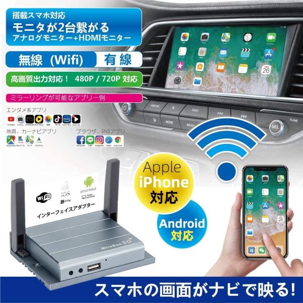 インターフェースアダプター ミラーリング Airplay Ios 13 同時変換 Android対応 Hdmiとrca 店舗 カ Miracast