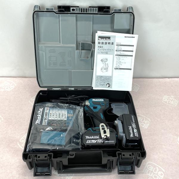 未使用 マキタ TD173DRGX インパクトドライバ 青 18V 6.0Ah 送料無料 【K15】 充電器 バッテリ2個 makita 純正 セット 新品同様