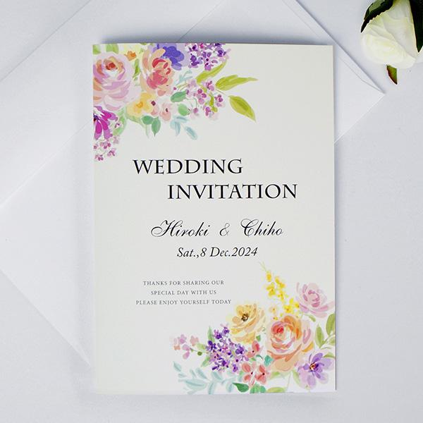 セミオーダー 結婚式 招待状 台紙 名入れ 挙式日記入 タイトル文字を4種類の書体から好きなものを選択 オリジナル 手作りセット ブーケaデザイン Bouquet エテルザ 通販 Yahoo ショッピング