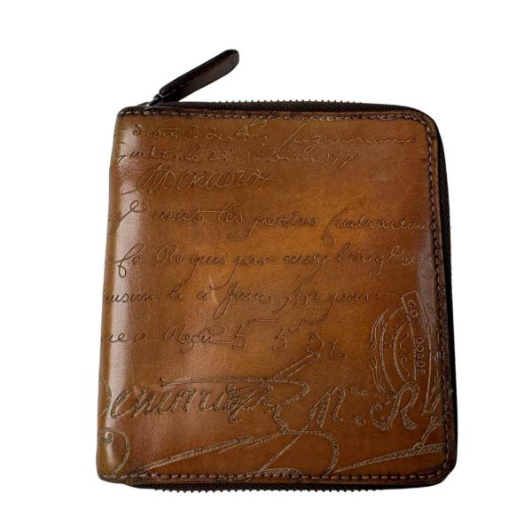 ベルルッティ Berluti カリグラフィ レザー ジップ付き 折り財布