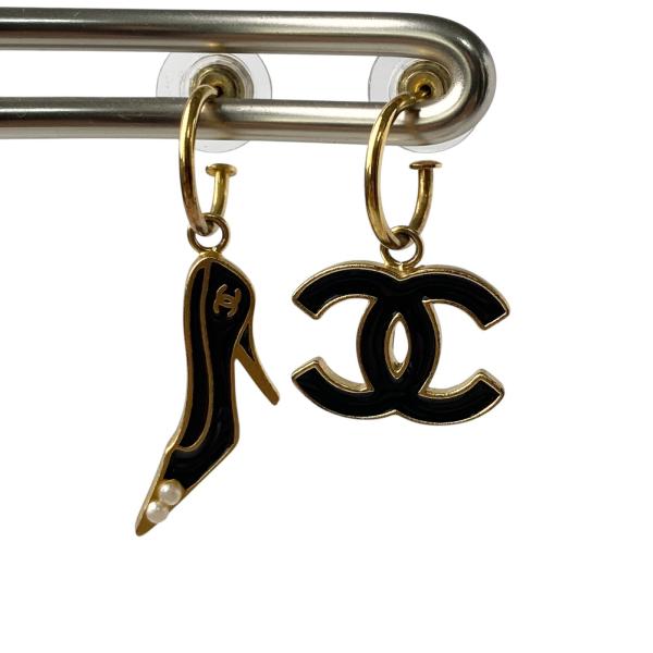 CHANEL 美品 シャネル レディース ココマーク ヒールモチーフ ピアス 