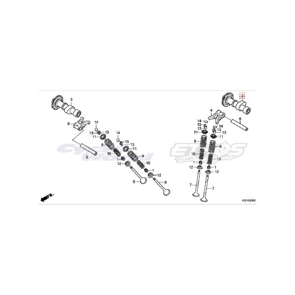 MC41系　300cc エンジン部品　HRC ホンダ 14110-K33-D00 カムシャフトCOMP,IN CBR250R MC41 HRC