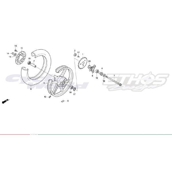 おまとめ品 ホンダ 42304-NX7-000 カラー,RRホイールサイド HRC ホンダ