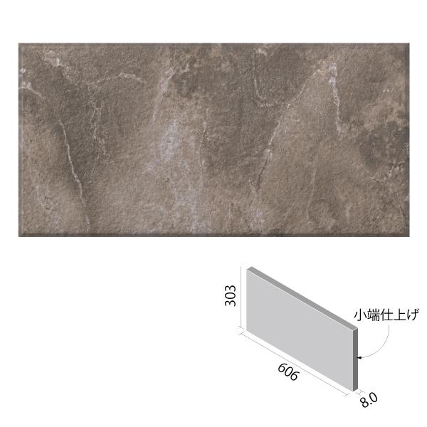 サンティエ 606×303角(レリーフA)片面小端仕上げ(右) ECP-6301T/STE2A(R) セピア エコカラットプラス　/ LIXIL INAX タイル