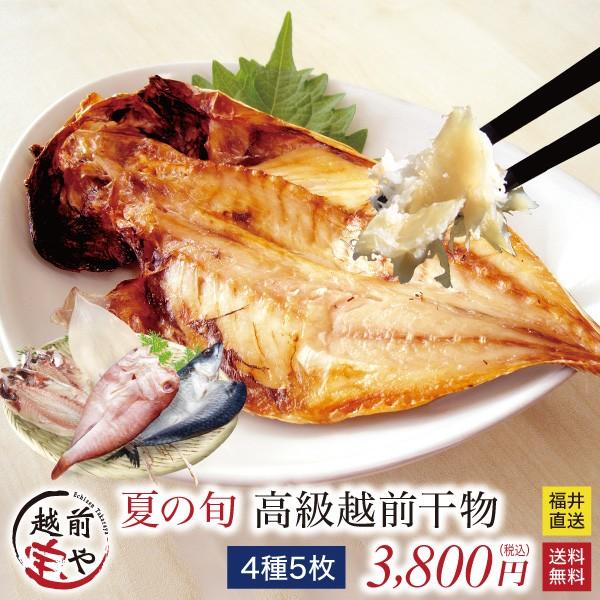 プレゼント ギフト 食品 干物 セット 夏 旬 越前産 4種5尾 送料無料 一夜干し 冷凍 内祝 誕生日 Shun Summer 福井のカニ 干物専門店 越前宝や 通販 Yahoo ショッピング