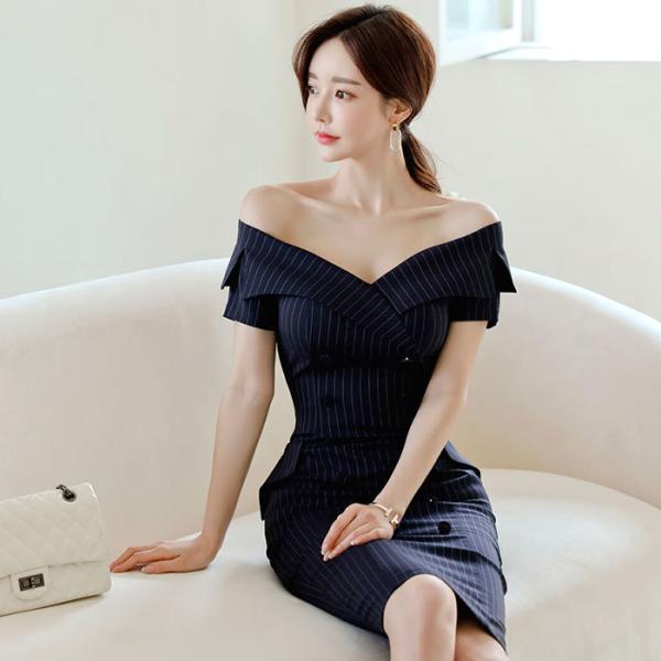 ワンピース 肩出し 膝丈 タイト タイトワンピース スーツ キャバ スナック ドレス 膝丈 着痩せ 韓国 黒 Buyee Buyee Japanese Proxy Service Buy From Japan Bot Online