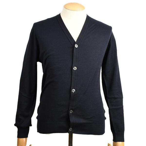 JOHN SMEDLEY ネイビー　Vネックカーディガン　M 美品 JOHN SMEDLEY ジョンスメドレー カーディガン WISTING ウィ