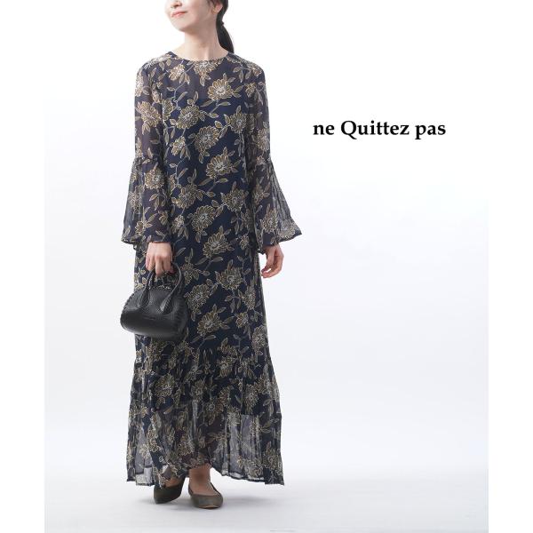 NE QUITTEZ PAS!（ヌキテパ） ギャザードレス ロングワンピース Rayon