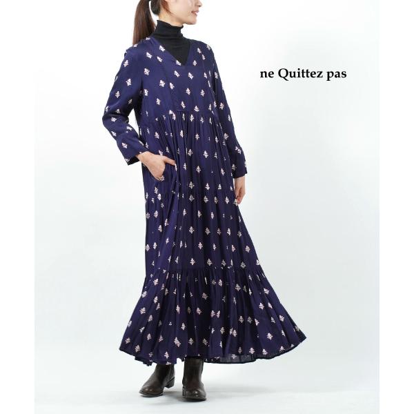 NE QUITTEZ PAS! ヌキテパ ワンピース MODAL SATIN PRINT DRESS