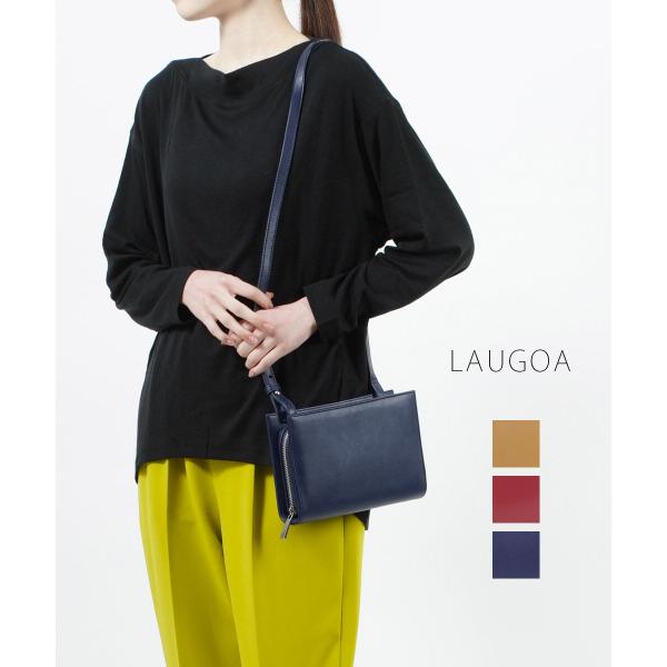 Laugoa コンパクト ミニショルダーバッグ Laugoa（ラウゴア） ウォレットバッグ ショルダーバッグ CHOCOLATE