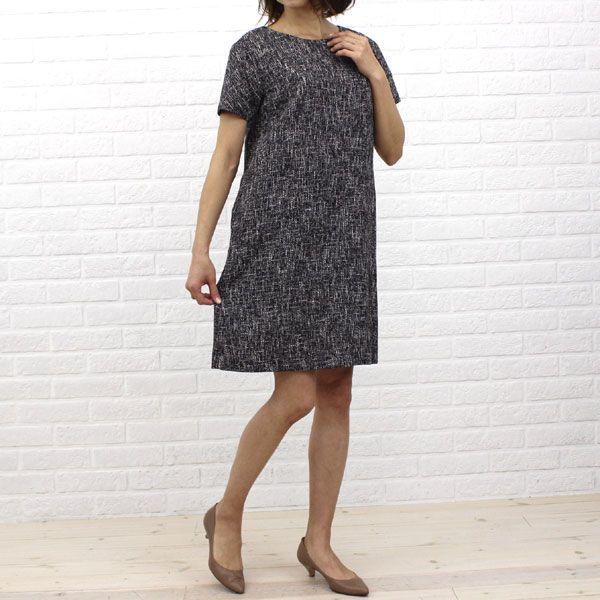 低価格 Crespi クレスピ ワンピース 104 1401 レディース 切替 半袖 ポリエステル コットン ａライン